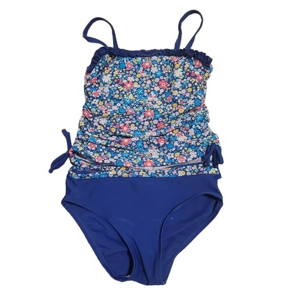 Blue floral tankini / swimsuit - Picture 1 of 2